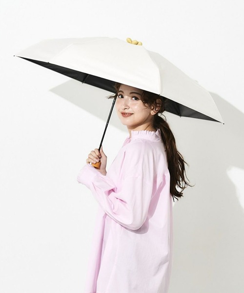 collex（コレックス）の「RAIN 晴雨兼用　無地　ミニ傘（折りたたみ傘・レディース・アイボリー/グレー・フリー）」の6枚目の写真
