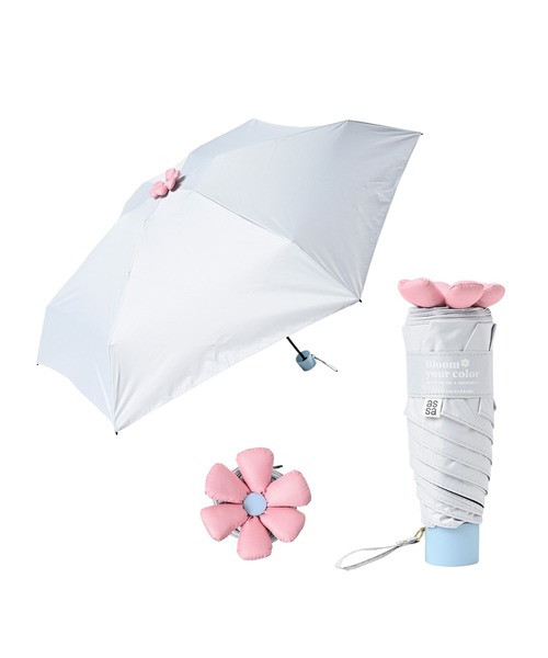 collex（コレックス）の「RAIN 晴雨兼用　無地　ミニ傘（折りたたみ傘・レディース・アイボリー/グレー・フリー）」の10枚目の写真