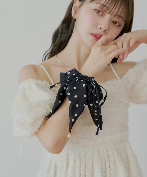 シュシュ 花柄刺繍シュシュ HS-132 | ヘアアクセサリー,シュシュ