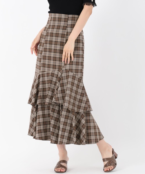 MISCH MASCH(ミッシュマッシュ)の「ランダムフレアチェックスカート(スカート・レディース・ベージュ/ピンク・S/M)」の21枚目の写真