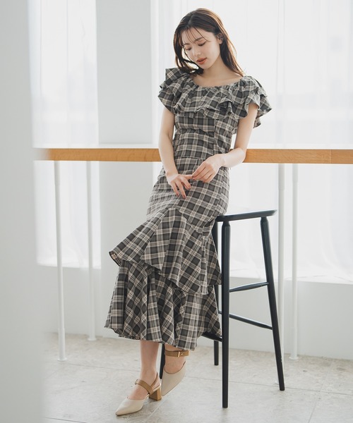 MISCH MASCH(ミッシュマッシュ)の「ランダムフレアチェックスカート(スカート・レディース・ベージュ/ピンク・S/M)」の12枚目の写真