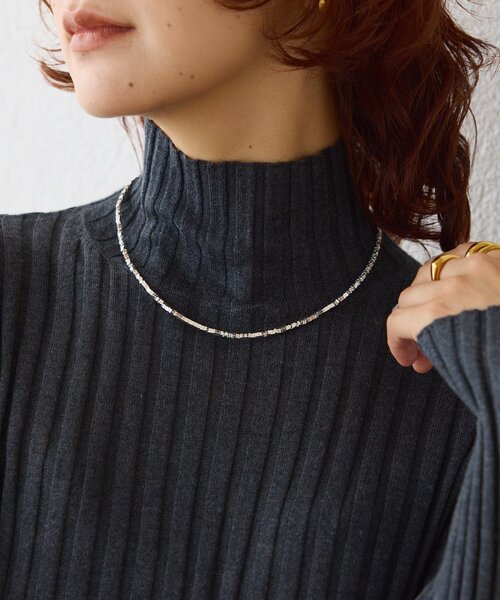 RIVE DROITE(リヴドロワ)の「【存在感◎】ヘマタイトショートネックレス2(ネックレス・レディース・シルバー・FREE)」の2枚目の写真