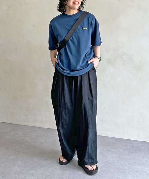 CPCM（シーピーシーエム）の「CPCM1ポイント刺繍T（Tシャツ/カットソー・レディース・ホワイト/ブラック/ネイビー/オレンジ・FREE）」の5枚目の写真