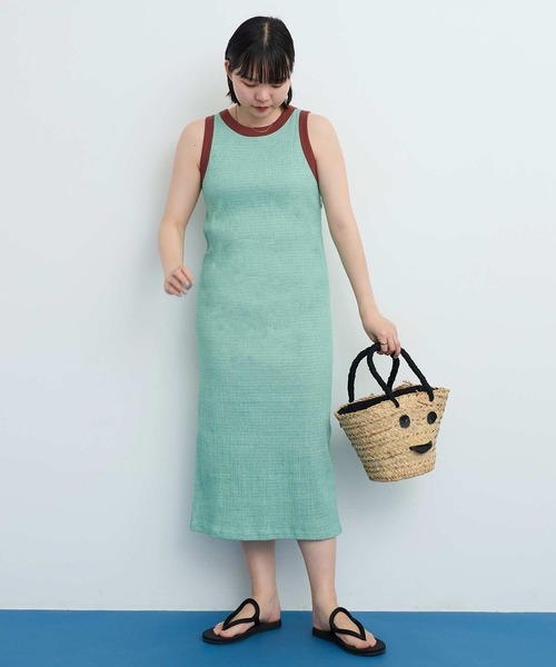 I am I in fact...（アイアムアイインファクト）の「●HOSO pitch Border OP（ワンピース・レディース・レッド/ブルー/グリーン・FREE）」の4枚目の写真