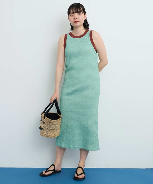 I am I in fact...（アイアムアイインファクト）の「●HOSO pitch Border OP（ワンピース・レディース・レッド/ブルー/グリーン・FREE）」の12枚目の写真