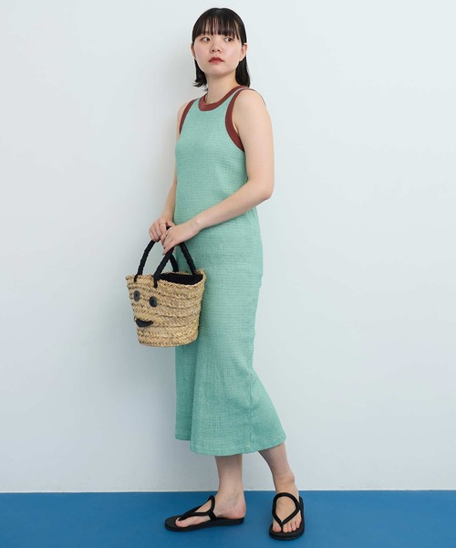 I am I in fact...（アイアムアイインファクト）の「●HOSO pitch Border OP（ワンピース・レディース・レッド/ブルー/グリーン・FREE）」の5枚目の写真