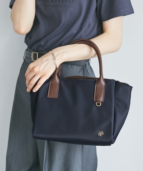 ROPE' PICNIC(ロペピクニック)の「【撥水加工・2WAY】ナイロンコンビミドルトートバッグ(トートバッグ・レディース・ベージュ/ブルー系その他/チャコールグレー・FREE)」の3枚目の写真