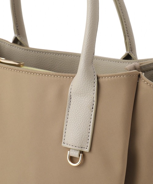 ROPE' PICNIC(ロペピクニック)の「【撥水加工・2WAY】ナイロンコンビミドルトートバッグ(トートバッグ・レディース・ベージュ/ブルー系その他/チャコールグレー・FREE)」の9枚目の写真
