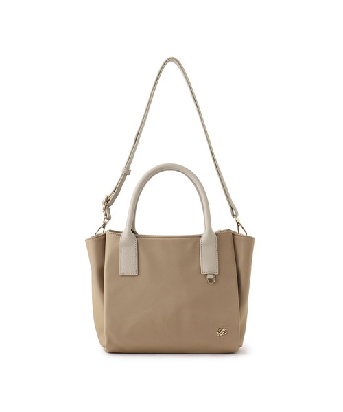 ROPE' PICNIC(ロペピクニック)の「【撥水加工・2WAY】ナイロンコンビミドルトートバッグ(トートバッグ・レディース・ベージュ/ブルー系その他/チャコールグレー・FREE)」の15枚目の写真
