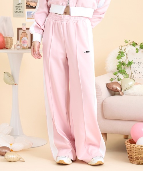 NERDY(ノルディ)の「カラーブロックトラックパンツ(スウェットパンツ・レディース・ピンク/ブルー/ホワイト・S/M/SS)」の14枚目の写真