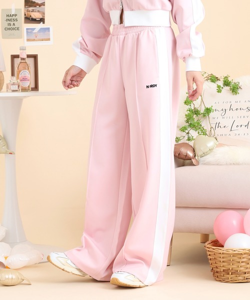 NERDY(ノルディ)の「カラーブロックトラックパンツ(スウェットパンツ・レディース・ピンク/ブルー/ホワイト・S/M/SS)」の15枚目の写真