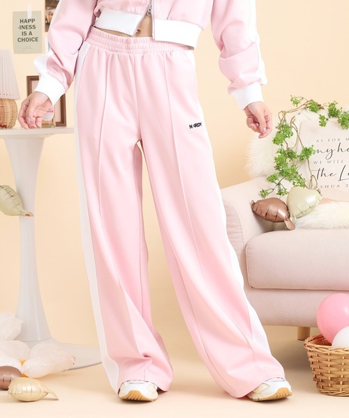 NERDY(ノルディ)の「カラーブロックトラックパンツ(スウェットパンツ・レディース・ピンク/ブルー/ホワイト・S/M/SS)」の13枚目の写真