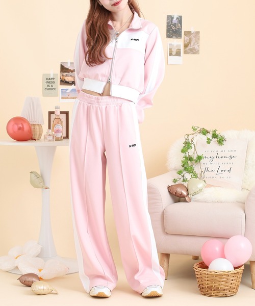 NERDY(ノルディ)の「カラーブロックトラックパンツ(スウェットパンツ・レディース・ピンク/ブルー/ホワイト・S/M/SS)」の17枚目の写真