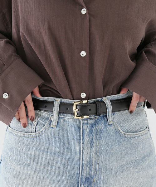 SLOBE IENA（スローブイエナ）の「SLOBE スクエアバックルベルト（ベルト・レディース・ブラック/ブラウン・FREE）」の10枚目の写真