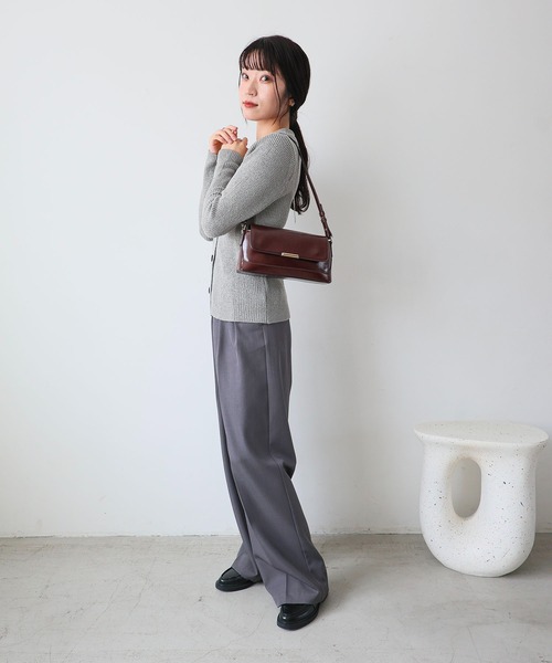 MIAN （ミアン）の「【新色追加】横長ショルダーバッグ（ショルダーバッグ・レディース・ブラック/グレイッシュベージュ/ブラウン・FREE）」の21枚目の写真