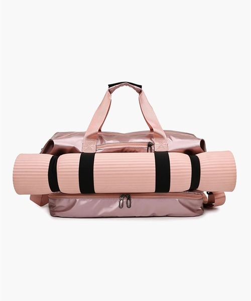 FUNALIVE（ファンアライブ）の「防水加工ラミネートコーティング大容量２ポケットボストンバッグ　トラベル＆ジム用（ボストンバッグ・メンズ・シルバー/ブラック/ライトグリーン/ピンク・FREE）」の11枚目の写真