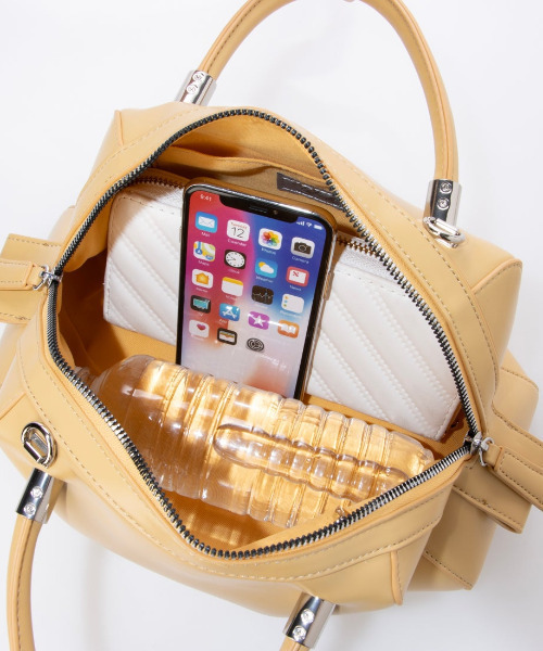 cache cache(カシュ カシュ)の「カシュカシュ cachecache / マット素材2wayボストン(ハンドバッグ・レディース・ベージュ系その他/イエロー/ブラック・FREE)」の9枚目の写真