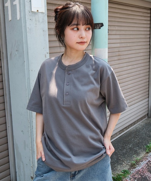 WEGO(ウィゴー)の「WEGO/リラックスフィットヘンリーネックT(Tシャツ/カットソー・メンズ・ブラック/ホワイト/その他1・LARGE/MEDIUM)」の3枚目の写真