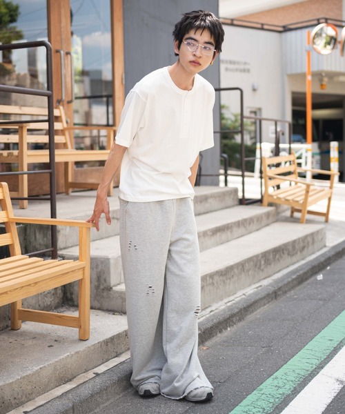 WEGO(ウィゴー)の「WEGO/リラックスフィットヘンリーネックT(Tシャツ/カットソー・メンズ・ブラック/ホワイト/その他1・LARGE/MEDIUM)」の4枚目の写真