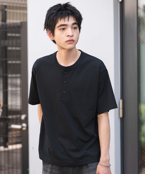 WEGO(ウィゴー)の「WEGO/リラックスフィットヘンリーネックT(Tシャツ/カットソー・メンズ・ブラック/ホワイト/その他1・LARGE/MEDIUM)」の10枚目の写真