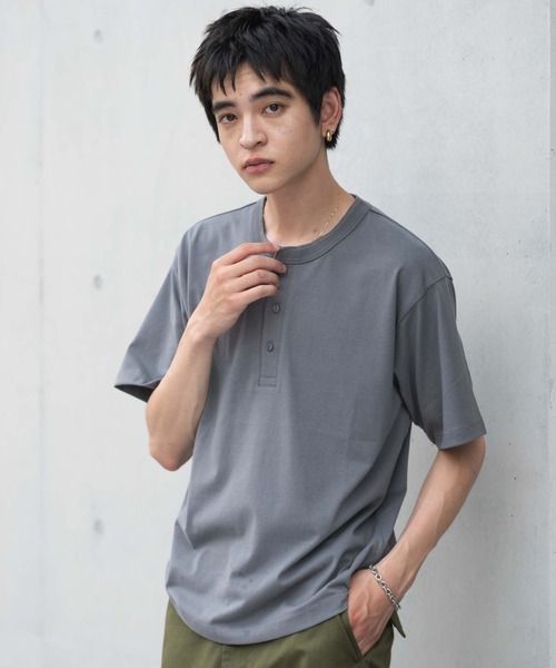 WEGO(ウィゴー)の「WEGO/リラックスフィットヘンリーネックT(Tシャツ/カットソー・メンズ・ブラック/ホワイト/その他1・LARGE/MEDIUM)」の18枚目の写真