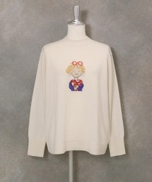 カシミヤ100%ビーズ刺繍ニット