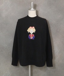 カシミヤ100％ビーズ刺繍ニット