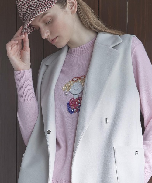 STUDIO PICONE(スタジオピッコーネ)の「カシミヤ100%ビーズ刺繍ニット(ニット/セーター・レディース・ホワイト/ライトグリーン/ピンク/ブラック・L/M)」の17枚目の写真