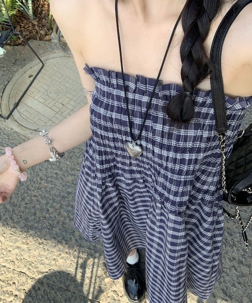 MEMECLE（メメクル）の「【 MEMECLE / メメクル 】2way チェックミディスカート（スカート・レディース・ネイビー・SMALL/MEDIUM/LARGE）」の6枚目の写真