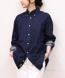 GYMPHLEX | Gymphlex/ジムフレックス　ボタンダウンロングスリーブデニムシャツ　B.D. LONGSLEEVE DENIM SHIRT　GY-B0196 SDM(Tシャツ/カットソー)