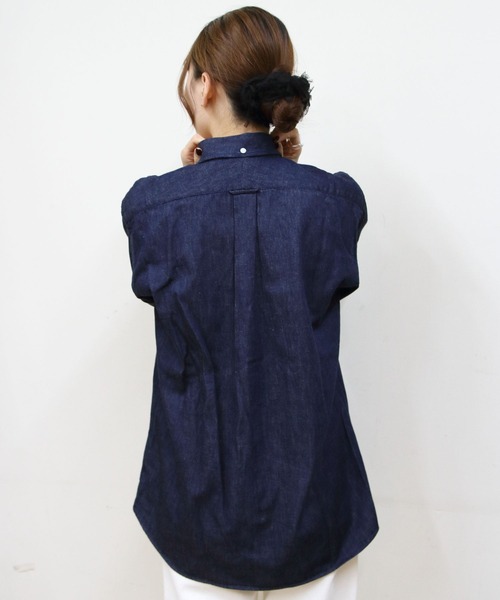 GYMPHLEX（ジムフレックス）の「Gymphlex/ジムフレックス　ボタンダウンロングスリーブデニムシャツ　B.D. LONGSLEEVE DENIM SHIRT　GY-B0196 SDM（Tシャツ/カットソー・メンズ・ライトインディゴブルー/インディゴブルー・L/M）」の3枚目の写真
