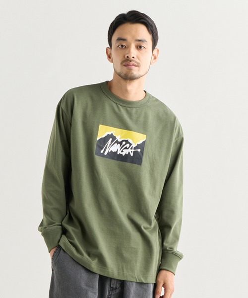 NANGA(ナンガ)の「NANGA×RYUJI KAMIYAMA L/S TEE(Tシャツ/カットソー・メンズ・グリーン/ホワイト/ブラック・L/M/S/XL)」の3枚目の写真