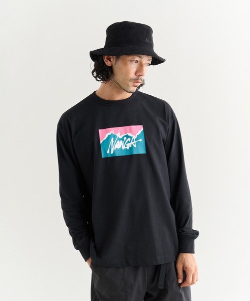 NANGA(ナンガ)の「NANGA×RYUJI KAMIYAMA L/S TEE(Tシャツ/カットソー・メンズ・グリーン/ホワイト/ブラック・L/M/S/XL)」の1枚目の写真
