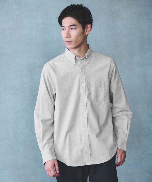 green label relaxing（グリーンレーベルリラクシング）の「ナチュラルフィット ボタンダウン シャツ（シャツ/ブラウス・メンズ・グレー系/ケリーグリーン/ライトグレー/ネイビー・L/S/M/XS/XL）」の2枚目の写真