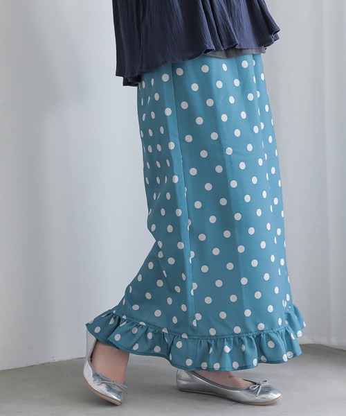 n'OrLABEL（ノアールレーベル）の「『ミニフリルドットナロースカート』（スカート・レディース・ブラック/ネイビー/グリーン・1/2）」の3枚目の写真