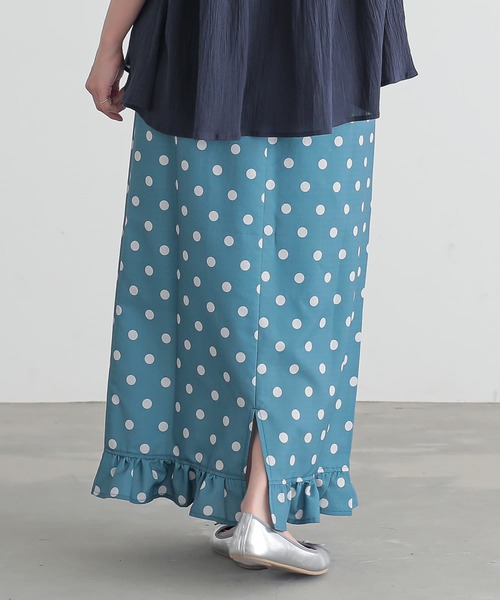 n'OrLABEL（ノアールレーベル）の「『ミニフリルドットナロースカート』（スカート・レディース・ブラック/ネイビー/グリーン・1/2）」の6枚目の写真