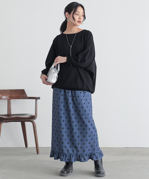 n'OrLABEL（ノアールレーベル）の「『ミニフリルドットナロースカート』（スカート・レディース・ブラック/ネイビー/グリーン・1/2）」の11枚目の写真