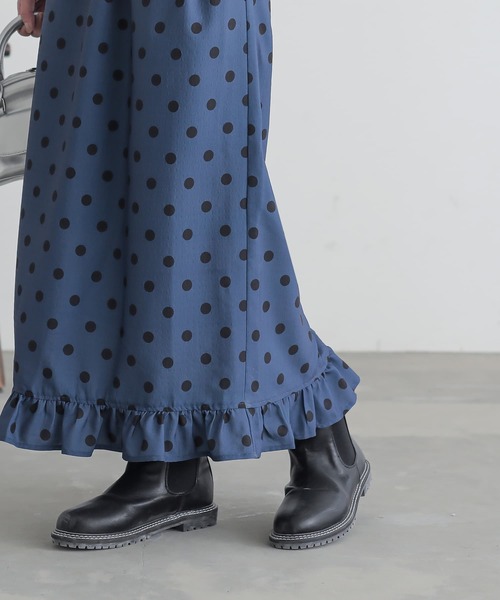 n'OrLABEL（ノアールレーベル）の「『ミニフリルドットナロースカート』（スカート・レディース・ブラック/ネイビー/グリーン・1/2）」の10枚目の写真