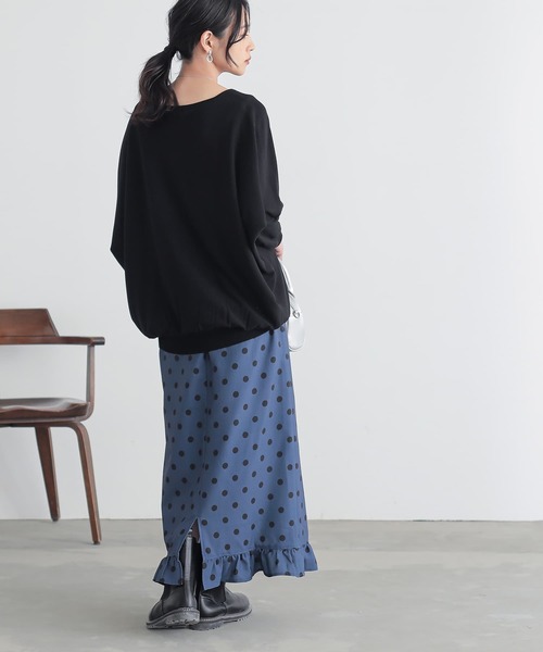 n'OrLABEL（ノアールレーベル）の「『ミニフリルドットナロースカート』（スカート・レディース・ブラック/ネイビー/グリーン・1/2）」の12枚目の写真