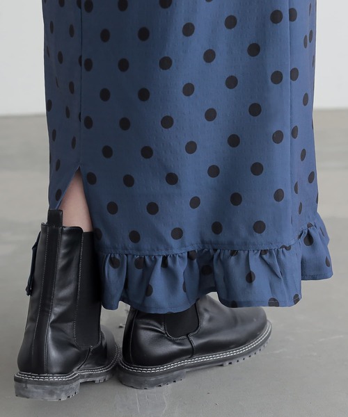 n'OrLABEL（ノアールレーベル）の「『ミニフリルドットナロースカート』（スカート・レディース・ブラック/ネイビー/グリーン・1/2）」の13枚目の写真