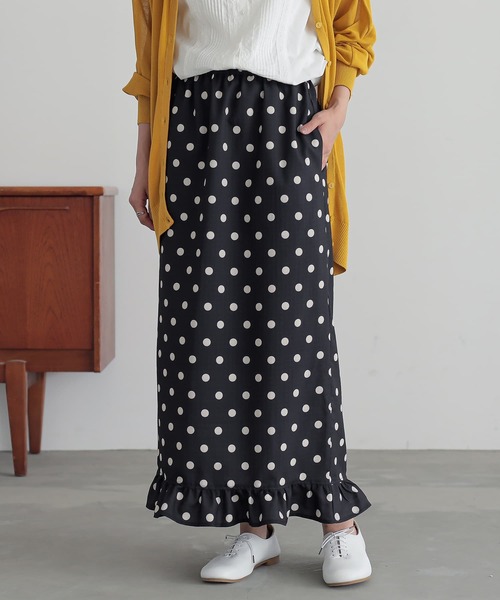 n'OrLABEL（ノアールレーベル）の「『ミニフリルドットナロースカート』（スカート・レディース・ブラック/ネイビー/グリーン・1/2）」の16枚目の写真