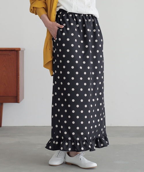 n'OrLABEL（ノアールレーベル）の「『ミニフリルドットナロースカート』（スカート・レディース・ブラック/ネイビー/グリーン・1/2）」の17枚目の写真