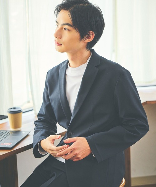 GLOBAL WORK（グローバルワーク）の「アーバンジャケット/ストレッチ/523847（テーラードジャケット・メンズ・ネイビー/オリーブ/ブラック/チャコールグレー・XL/L/M/S）」の4枚目の写真