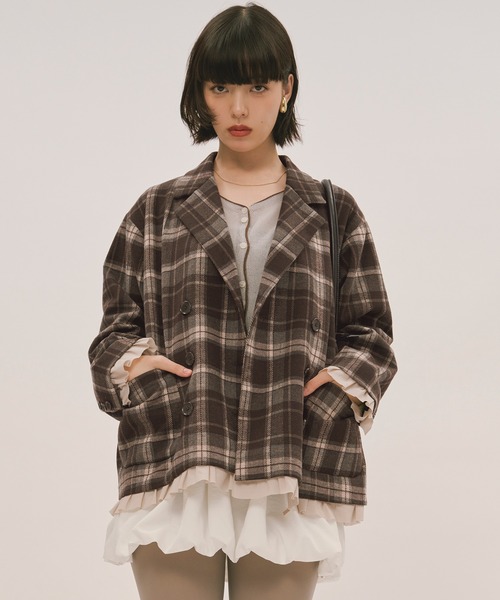 h.NAOTO FRILL ストライプデザインジャケット h.NAOTO FRILL ストライプデザインジャケット NEW COLLECTION