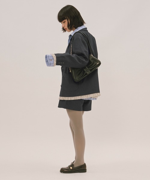 loin nuit ロワンニュイ フリルレイヤードデザインジャケット ネイビー frill layered design jacket / フリルレイヤードデザイン
