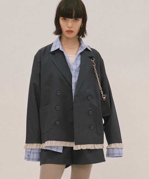 セール】frill layered design jacket / フリルレイヤードデザイン
