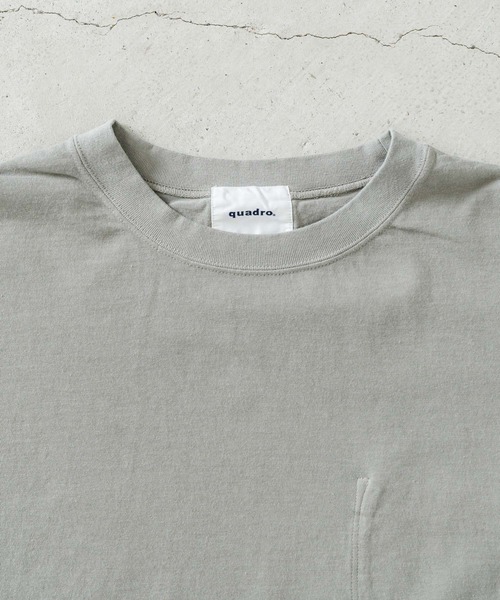 quadro(クオドロ)の「シルキーコットンドライ天竺裏ポケット7分袖クルーネックP/O(Tシャツ/カットソー・メンズ・グレー/ダークブラウン/キナリ・MEDIUM/LARGE)」の17枚目の写真
