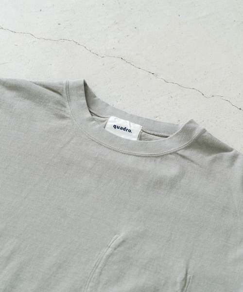 quadro(クオドロ)の「シルキーコットンドライ天竺裏ポケット7分袖クルーネックP/O(Tシャツ/カットソー・メンズ・グレー/ダークブラウン/キナリ・MEDIUM/LARGE)」の18枚目の写真
