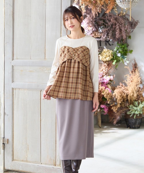 Rose Tiara（ローズティアラ）の「【UVカット】セミタイトスカート（スカート・レディース・ブラック/ブラウン・42/46/40/38）」の7枚目の写真