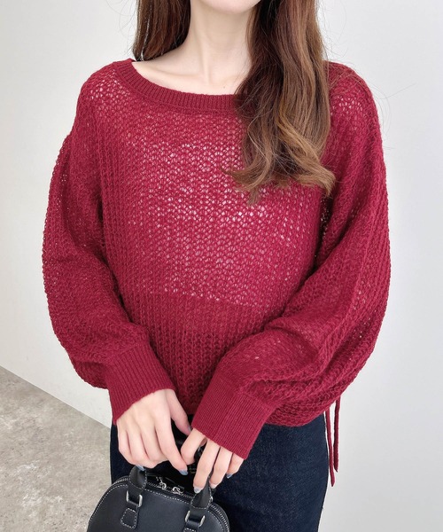 INGNI（イング）の「ドロストモヘアニット（ニット/セーター・レディース・アイボリー/グレー/グリーン/ボルドー・M）」の4枚目の写真